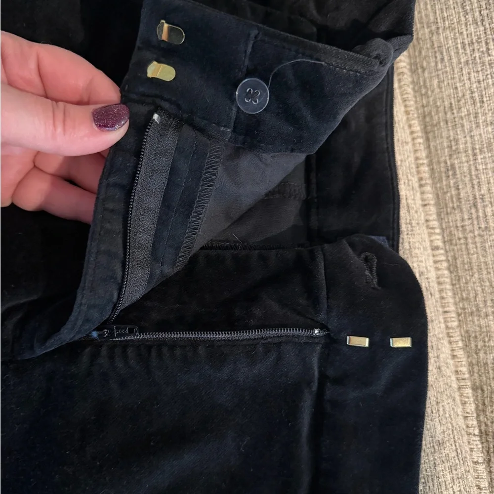 J.Crew Kallie Velvet Pants Black 10P Petite Dress Pants Holiday Party - Picture 8 of 8